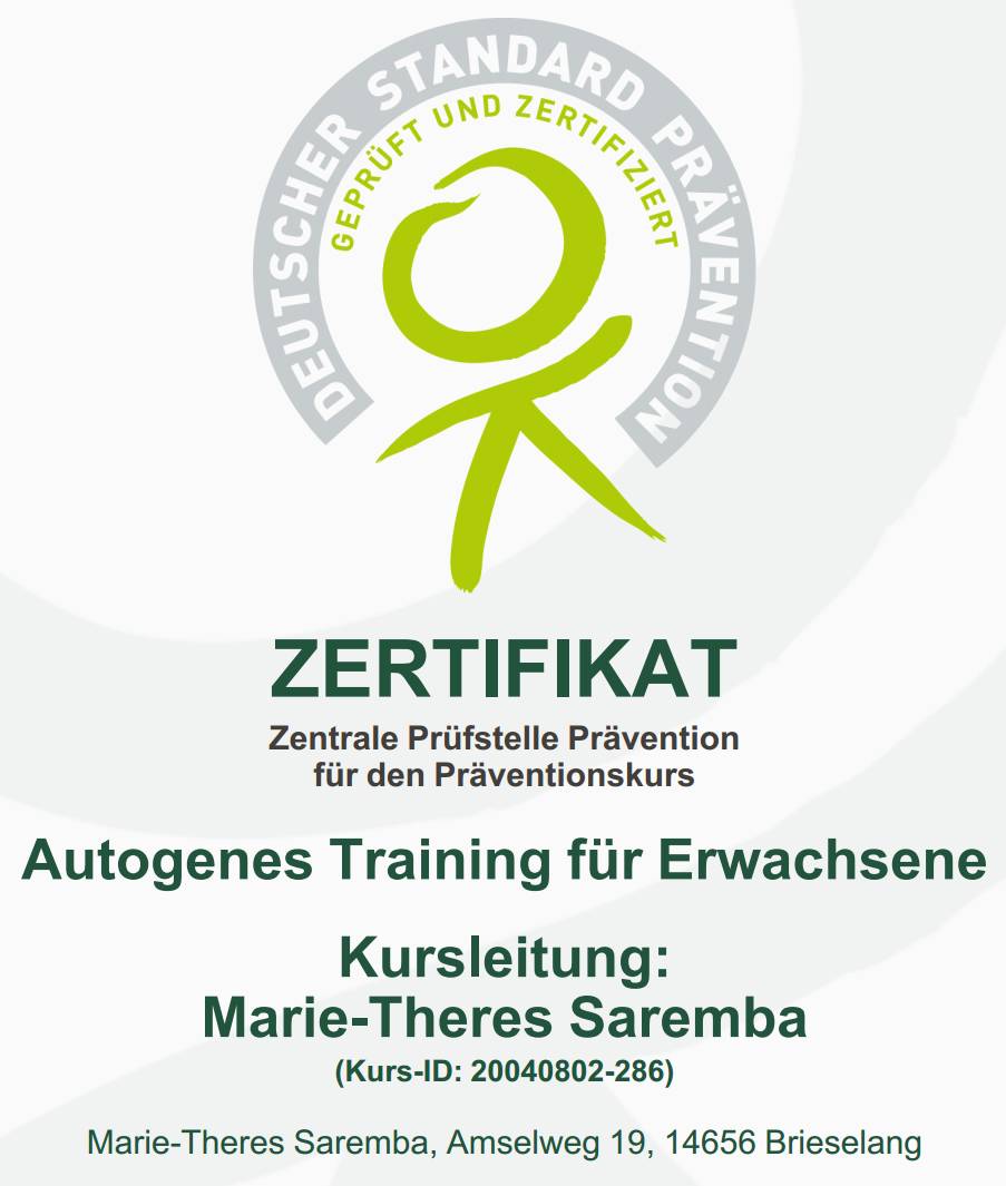 Download: Zertifikat der Zentralen Prüfstelle Prävention (Erwachsenenkurs)